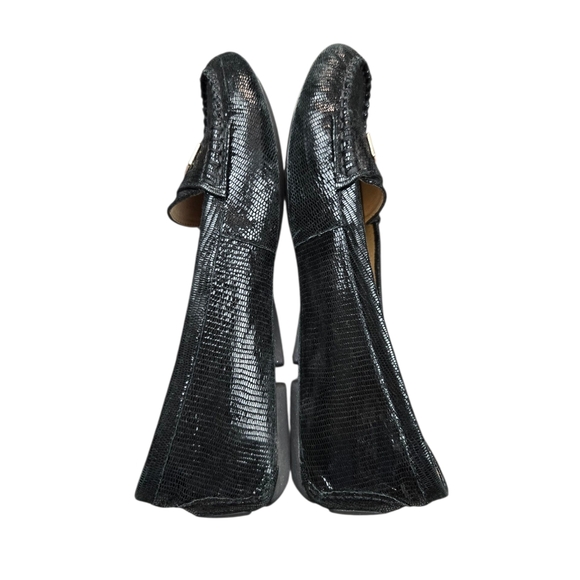 Vionic Sydney Women's 7.5 Black Lizard Leather Loafers Driving Moccasins - Picture 3 of 7